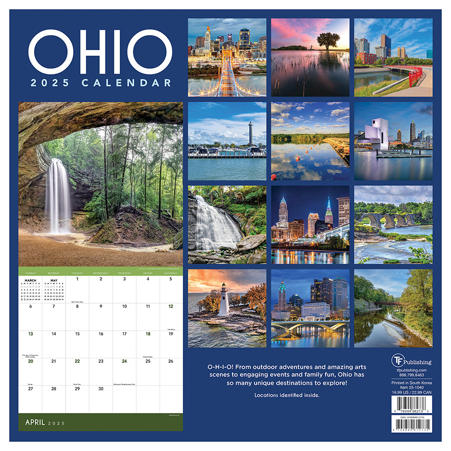**FINAL SALE** 2025 Ohio Wall Calendar | TF Publishing | Calendars ...