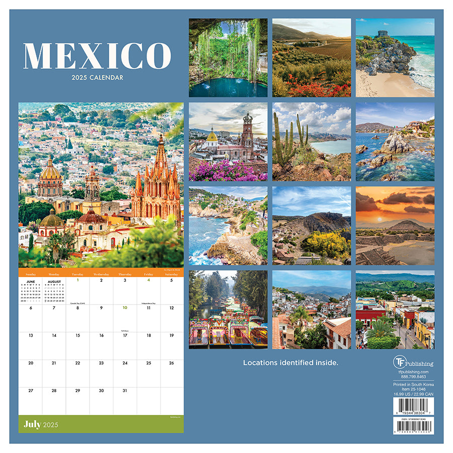 2025 Mexico Wall Calendar TF Publishing Calendars + Planners Journals + Stationery
