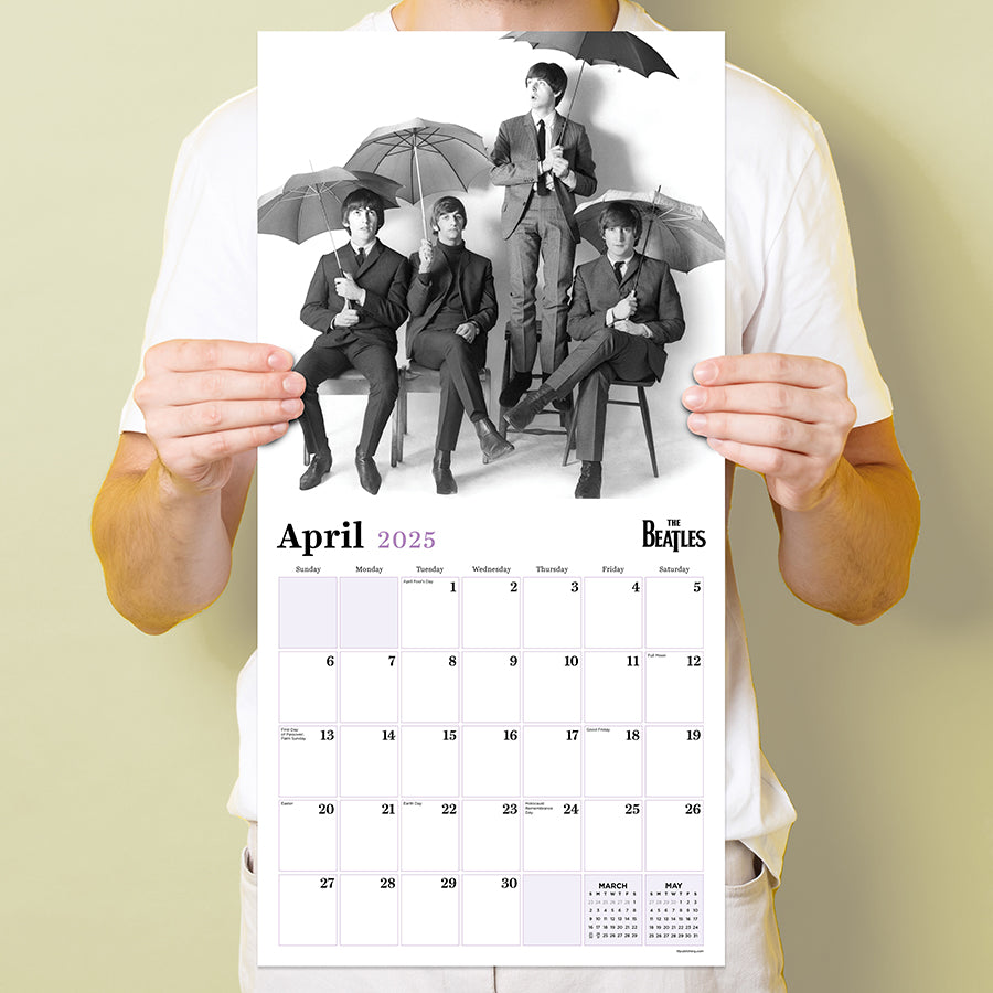 2025 The Beatles In Black & White Wall Calendar TF Publishing The New 2025 The Beatles Calendar For Sale 2025