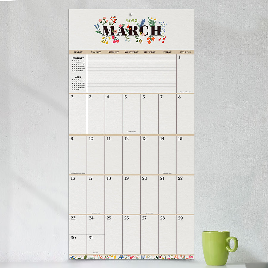 **FINAL SALE** 2025 Big Grid-Floral Wall Calendar