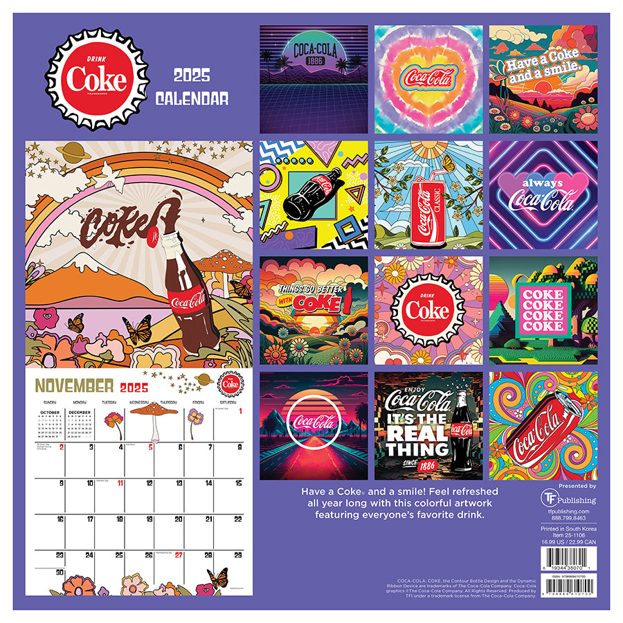 2025 CocaCola Retro & Refreshed! Wall Calendar TF Publishing