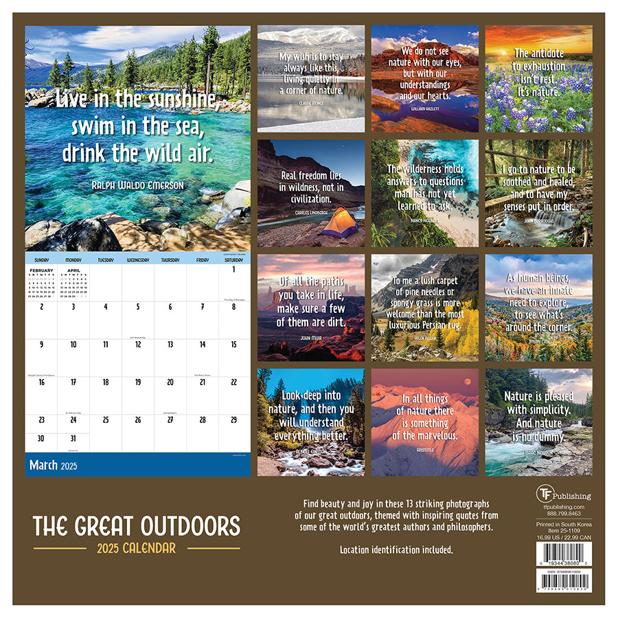 2025 The Great Outdoors Wall Calendar TF Publishing Calendars