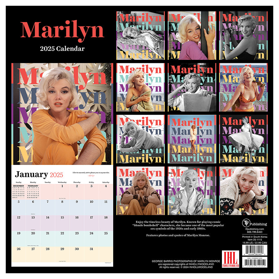 2025 Marilyn Monroe Wall Calendar TF Publishing Calendars 2025-marilyn-monroe-wall-calendar-tf-publishing-calendars