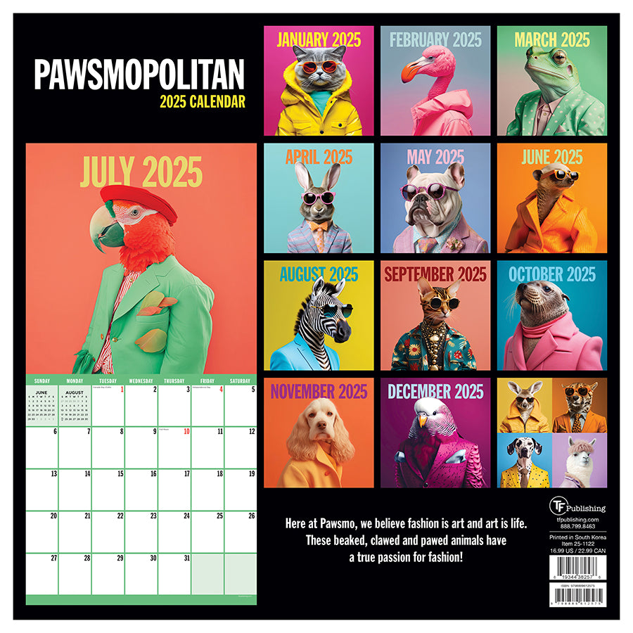**FINAL SALE** 2025 Pawsmopolitan Wall Calendar