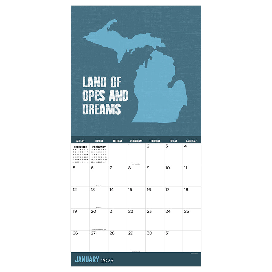**FINAL SALE** 2025 Home Michigan Wall Calendar TF Publishing