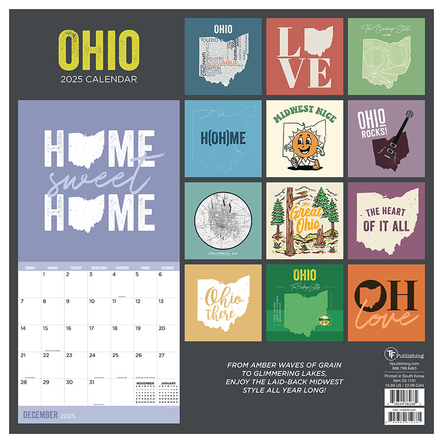 **FINAL SALE** 2025 Home: Ohio Wall Calendar | TF Publishing ...
