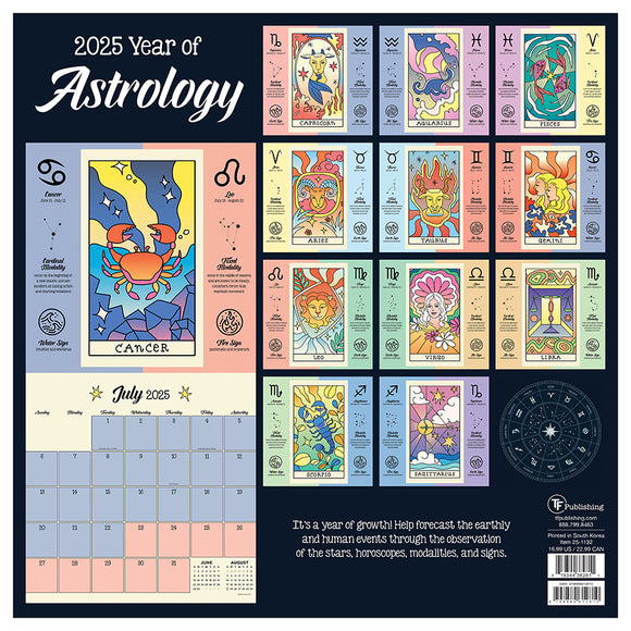 2025 Astrology Wall Calendar TF Publishing Calendars + Planners Journals + Stationery
