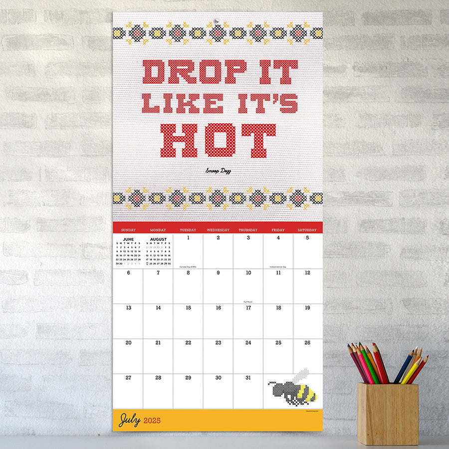**FINAL SALE** 2025 Cross Stitch Lyrics Wall Calendar