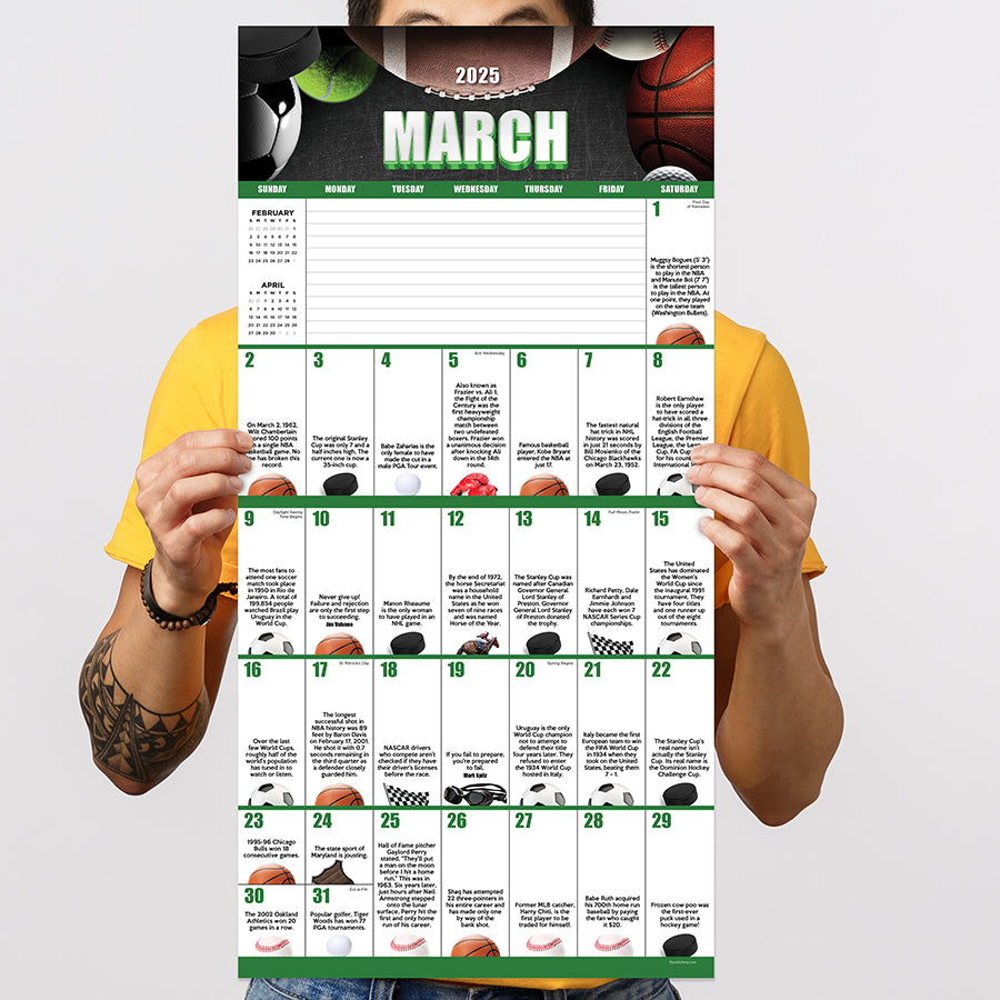 2025 Sports Facts & Trivia Wall Calendar TF Publishing Calendars