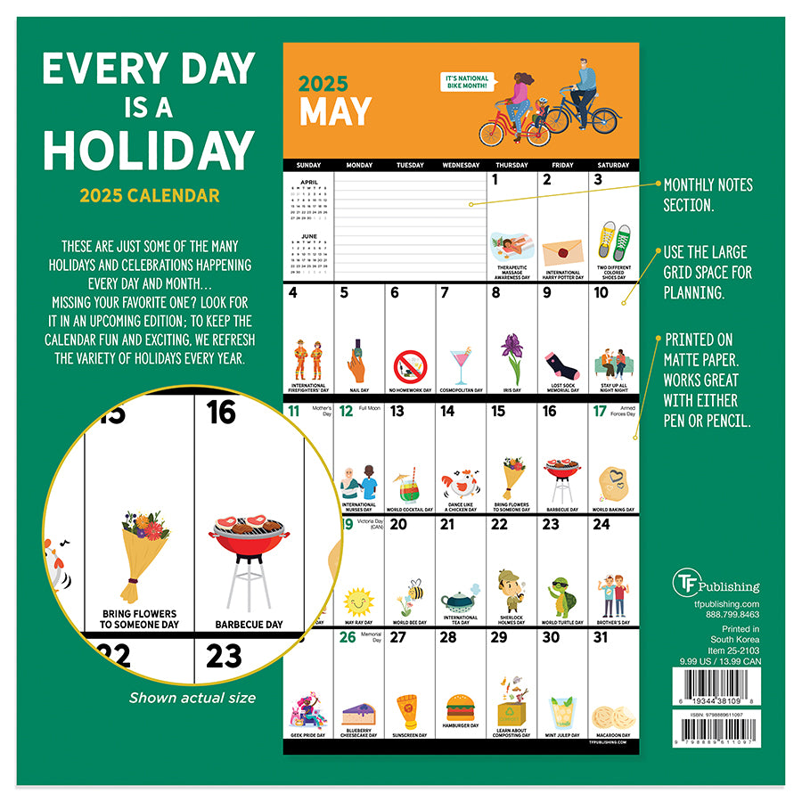 2025 Every Day's A Holiday Mini Calendar | TF Publishing | Calendars + Planners - Journals + Stationery 2025-every-day-s-a-holiday-mini-calendar-tf-publishing-calendars-planners-journals-stationery