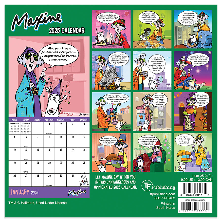 **FINAL SALE** 2025 Maxine Mini Calendar TF Publishing Calendars + Planners Journals