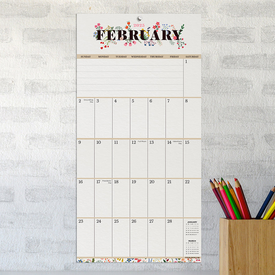 **FINAL SALE** 2025 Big Grid-Floral Mini Calendar