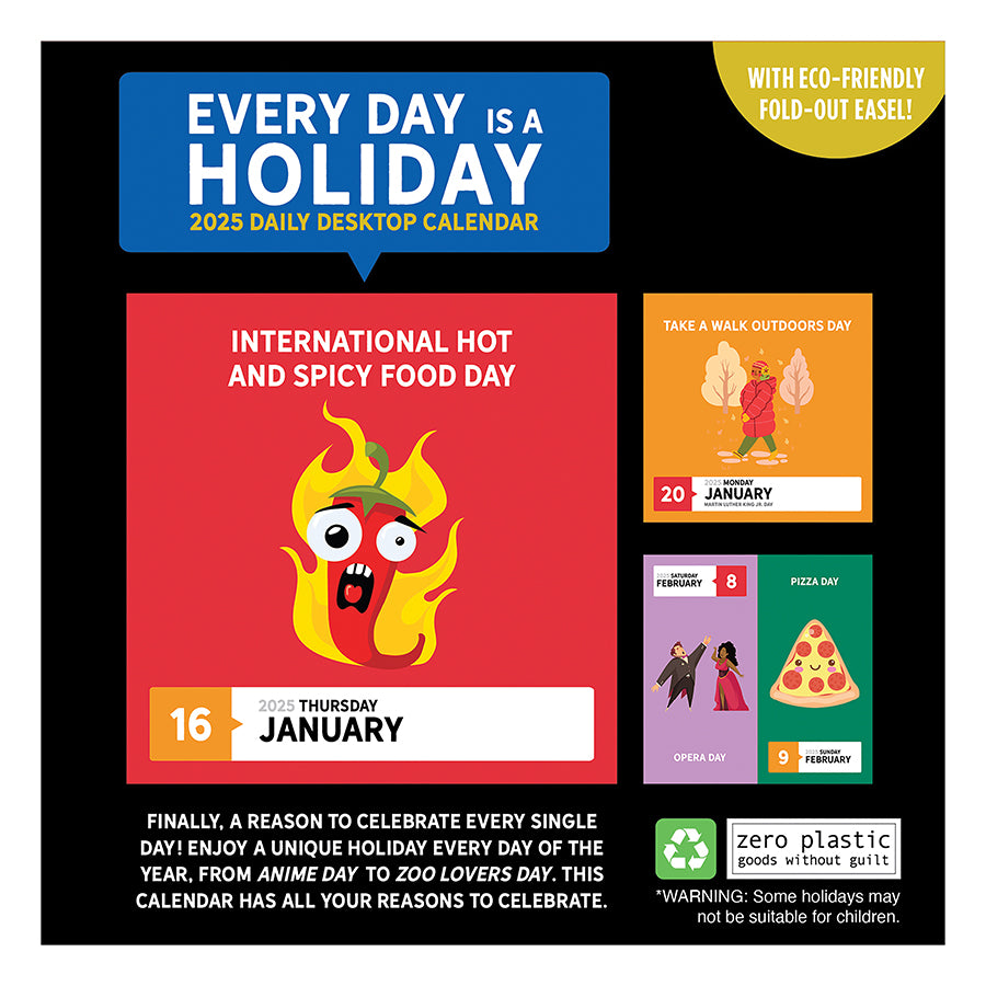 **FINAL SALE** 2025 Every Day's A Holiday Daily Desktop Calendar