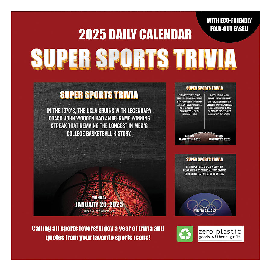 **FINAL SALE** 2025 Sports Facts & Trivia Daily Desktop Calendar TF Publishing Calendars
