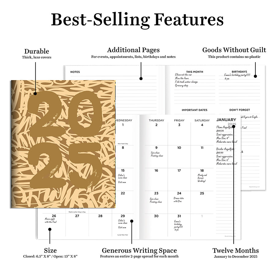 **FINAL SALE**  Muddy Scribbles Medium Monthly Planner