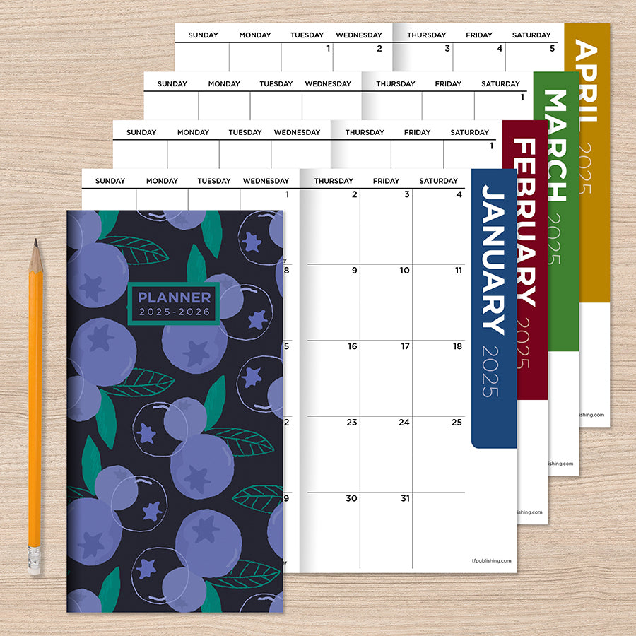 **FINAL SALE** 2025-2026 Blueberry Small Monthly Pocket Planner