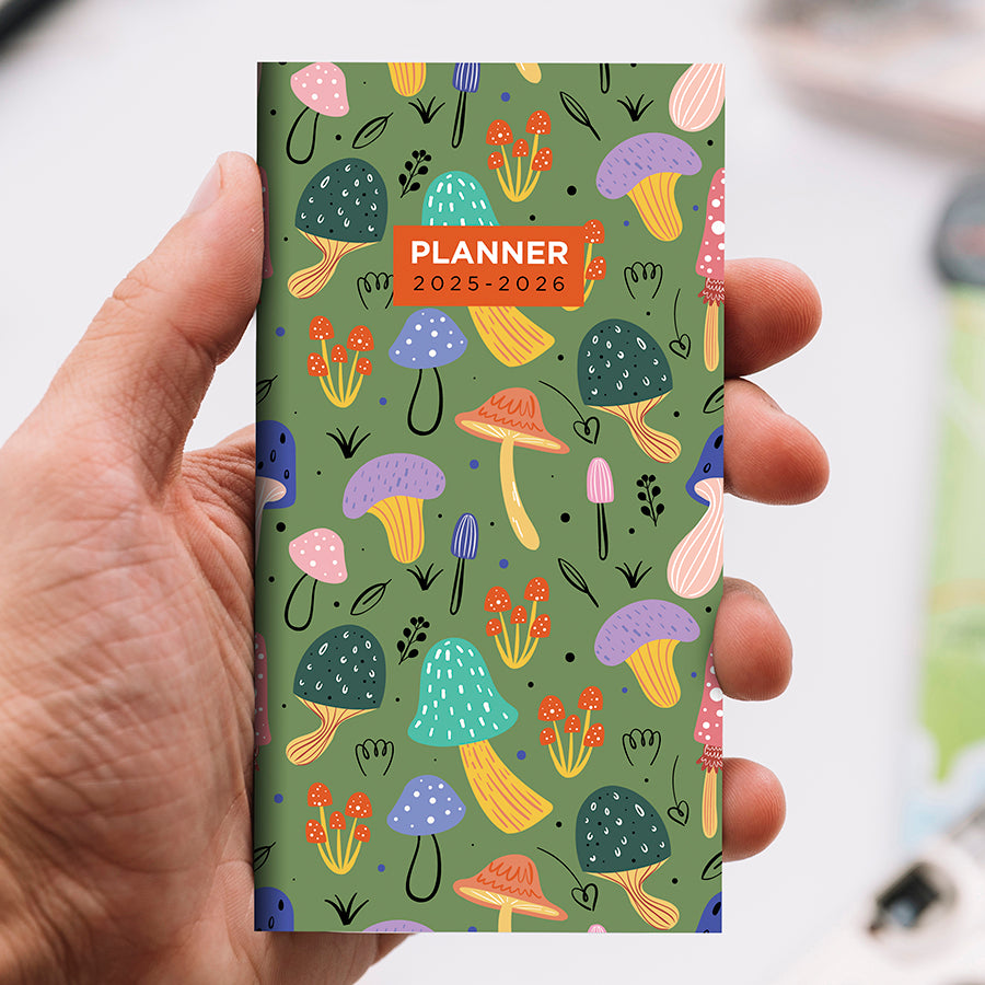 **FINAL SALE** 2025-2026 Mushroom Patch Small Monthly Pocket Planner