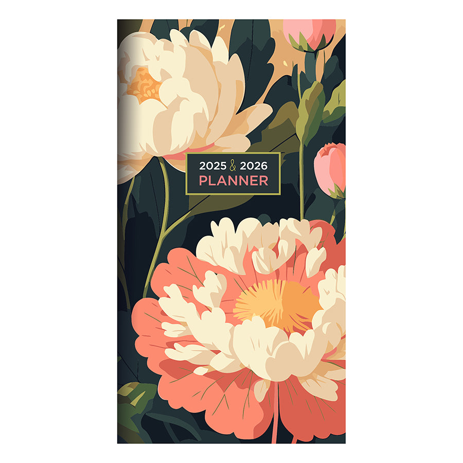20252026 Spring Peony Small Monthly Pocket Planner TF Publishing