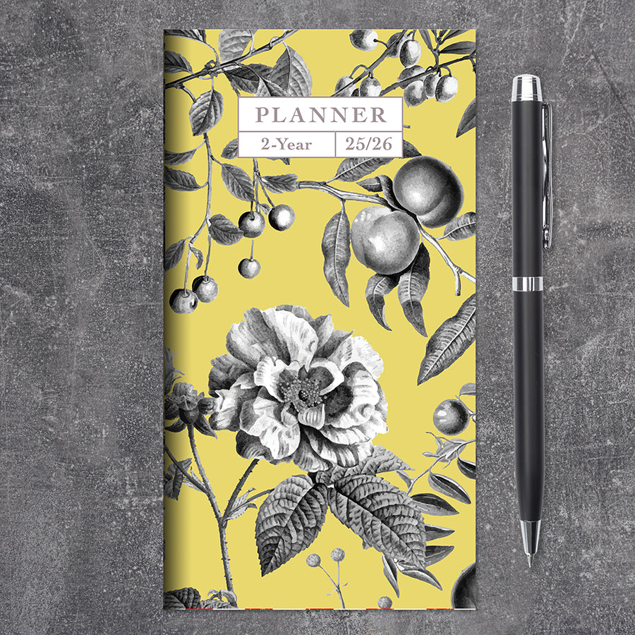 **FINAL SALE** 2025-2026 Yellow Botanical Small Monthly Pocket Planner