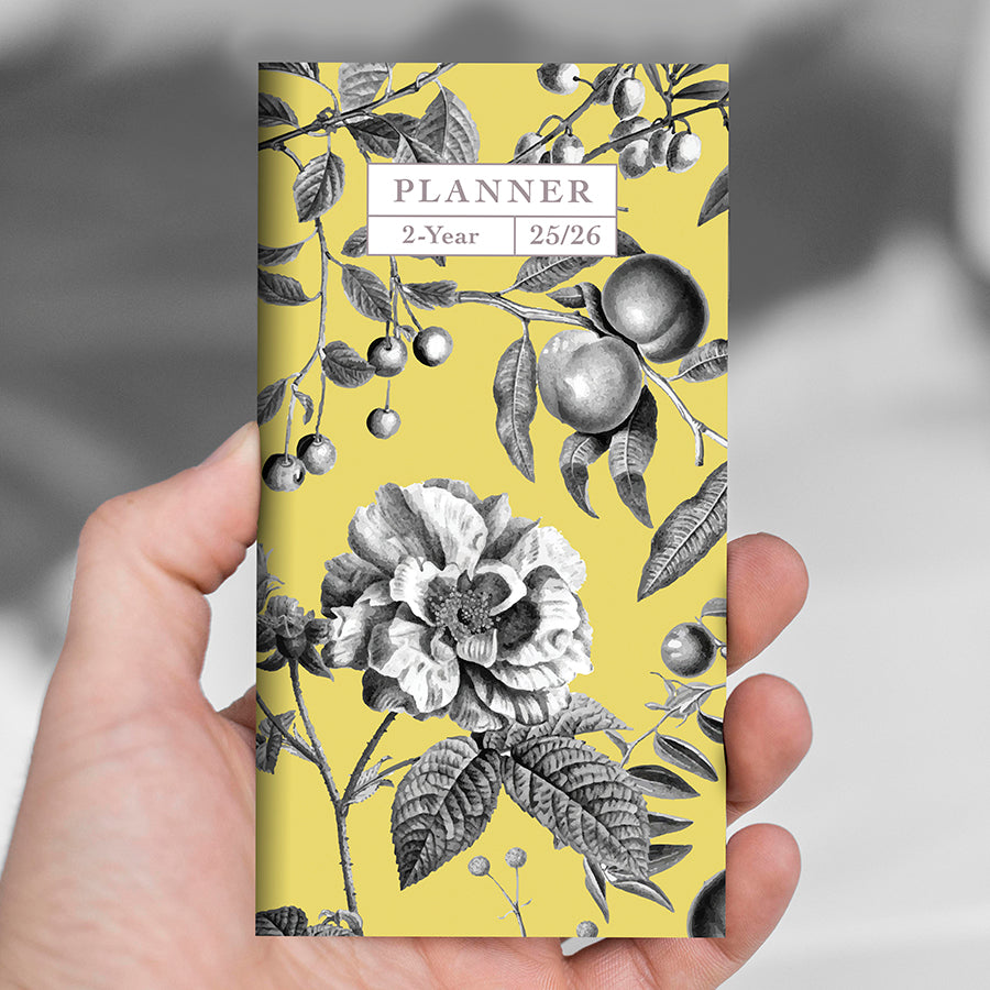 **FINAL SALE** 2025-2026 Yellow Botanical Small Monthly Pocket Planner