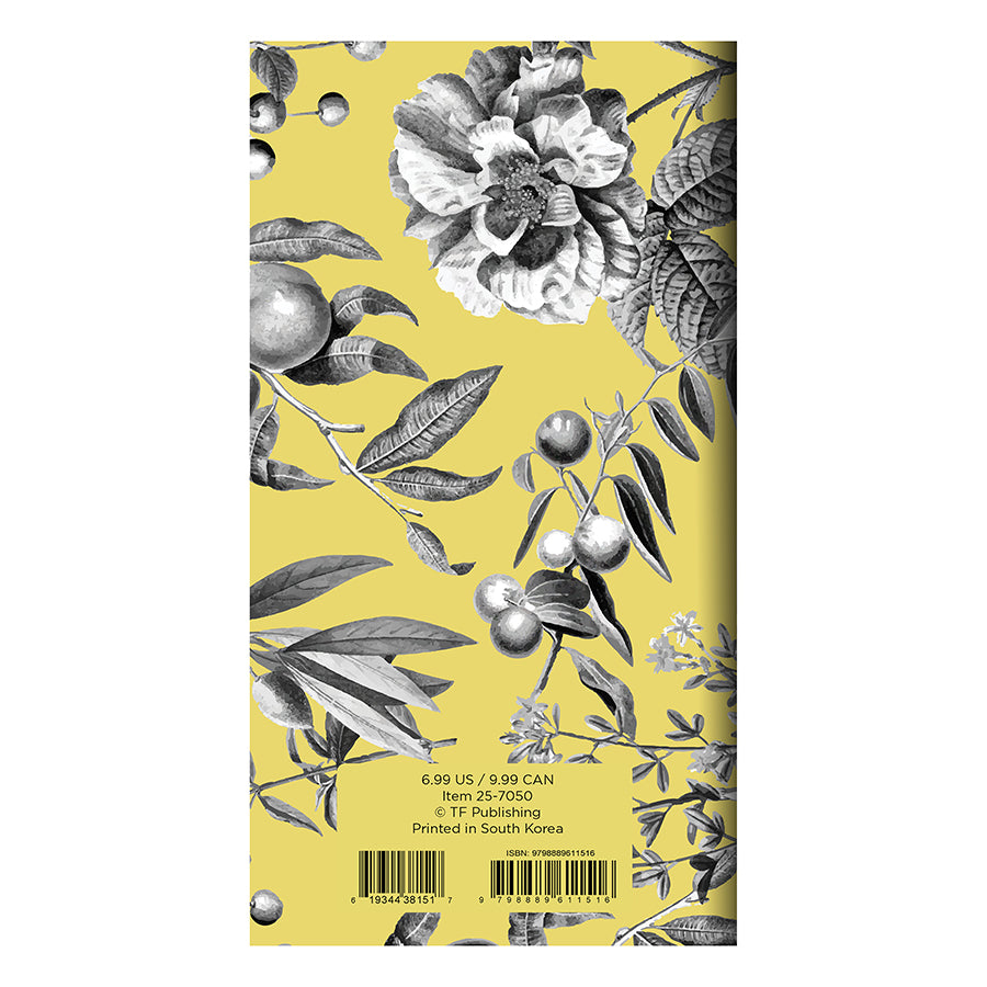 **FINAL SALE** 2025-2026 Yellow Botanical Small Monthly Pocket Planner