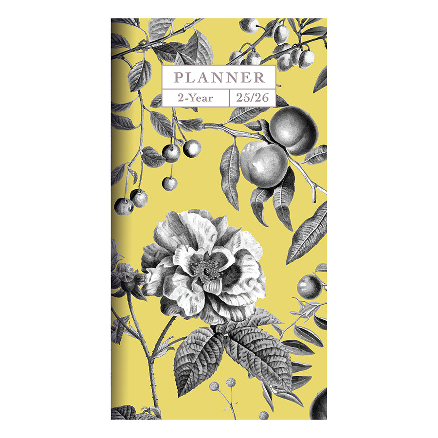 **FINAL SALE** 2025-2026 Yellow Botanical Small Monthly Pocket Planner