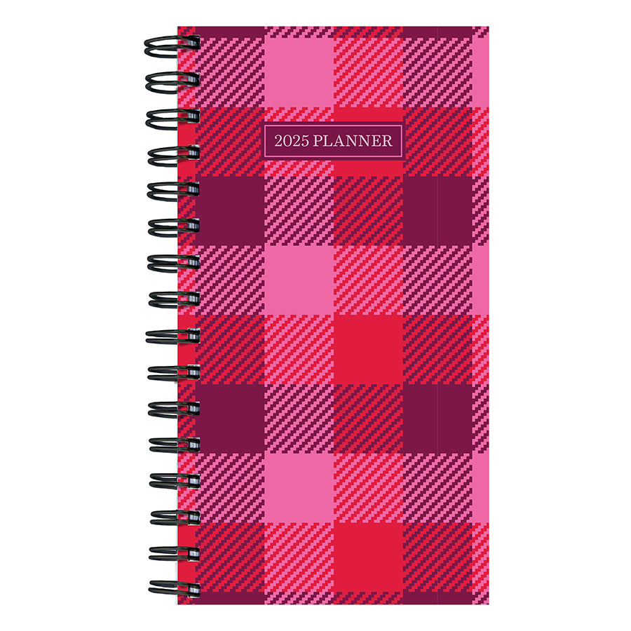 **FINAL SALE**  Pink Plaid Small Weekly Monthly Planner