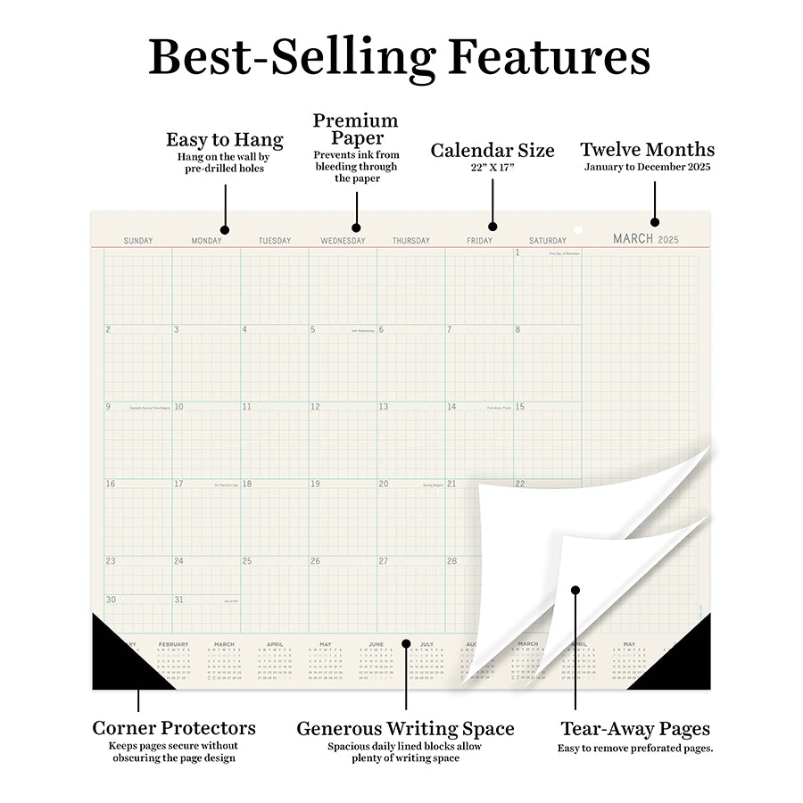 **FINAL SALE** 2025 Vintage Professional Large Desk Pad Monthly Blotter Calendar