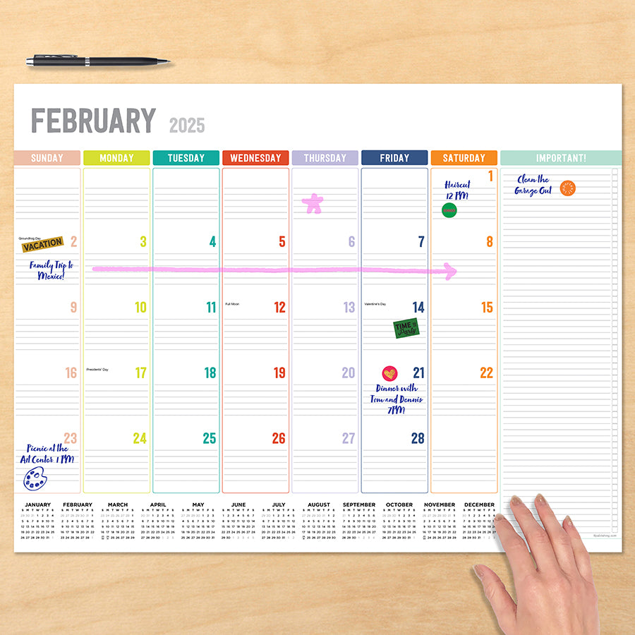 2025 Rainbow Blocks Large Desk Pad Monthly Blotter Calendar | TF Publishing | Calendars + Planners - Journals + Stationery 2025-rainbow-blocks-large-desk-pad-monthly-blotter-calendar-tf-publishing-calendars-planners-journals-stationery