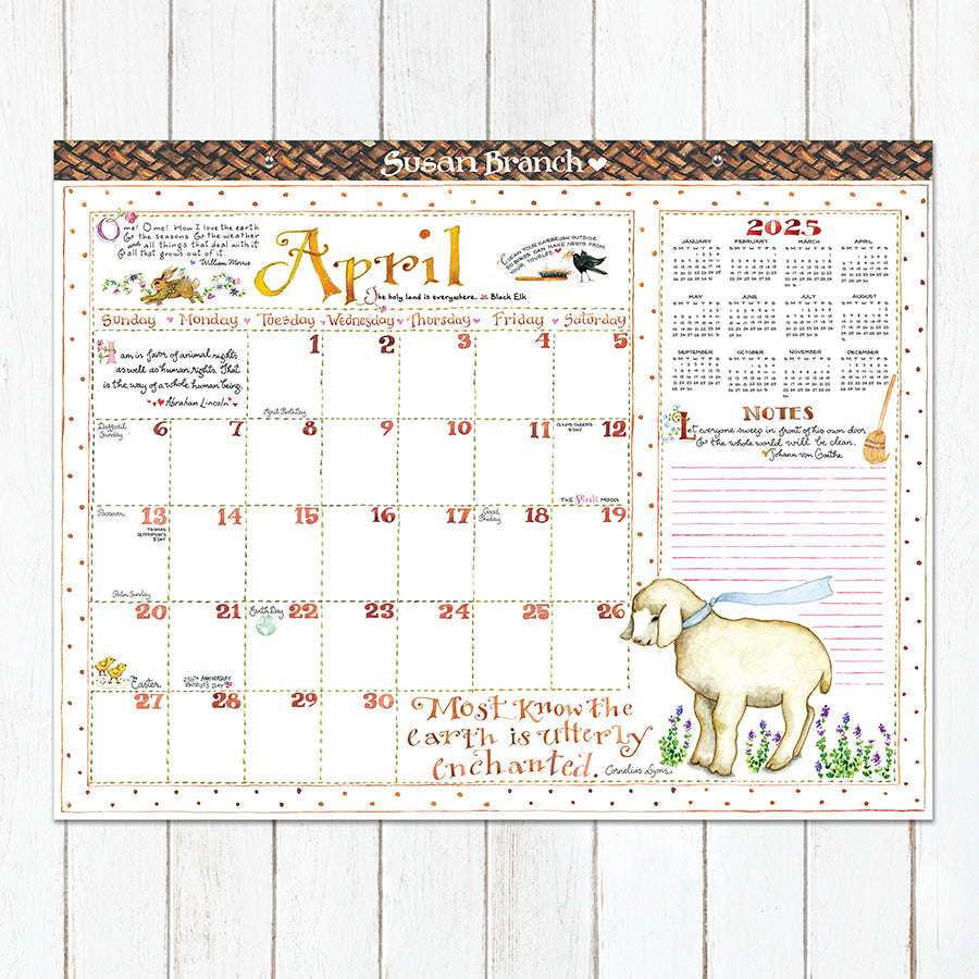 2025 Susan Branch Large Desk Pad Monthly Blotter Calendar TF 2025-susan-branch-large-desk-pad-monthly-blotter-calendar-tf