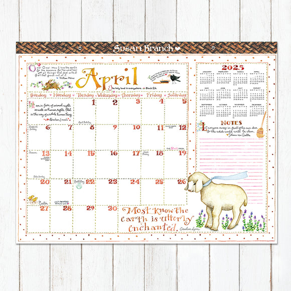 2025 Susan Branch Large Desk Pad Monthly Blotter Calendar TF