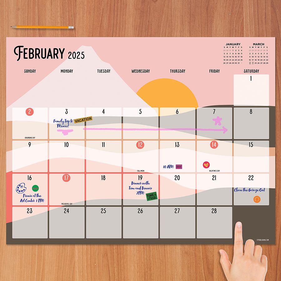 2025 Landscapes Large Desk Pad Monthly Blotter Calendar  TF Publishing