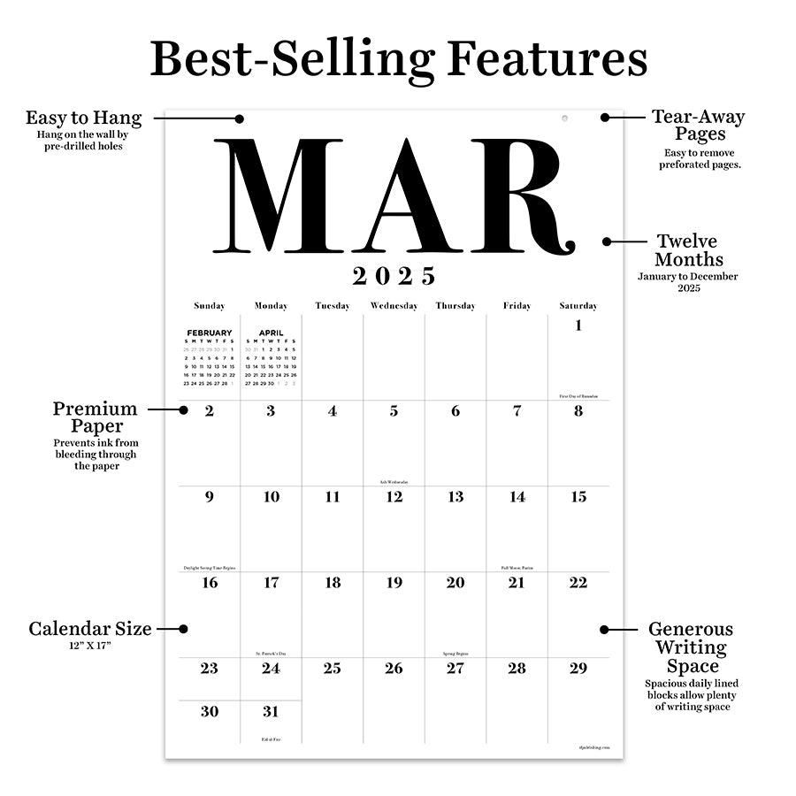 **FINAL SALE** 2025 Medium Art Poster Wall Calendar
