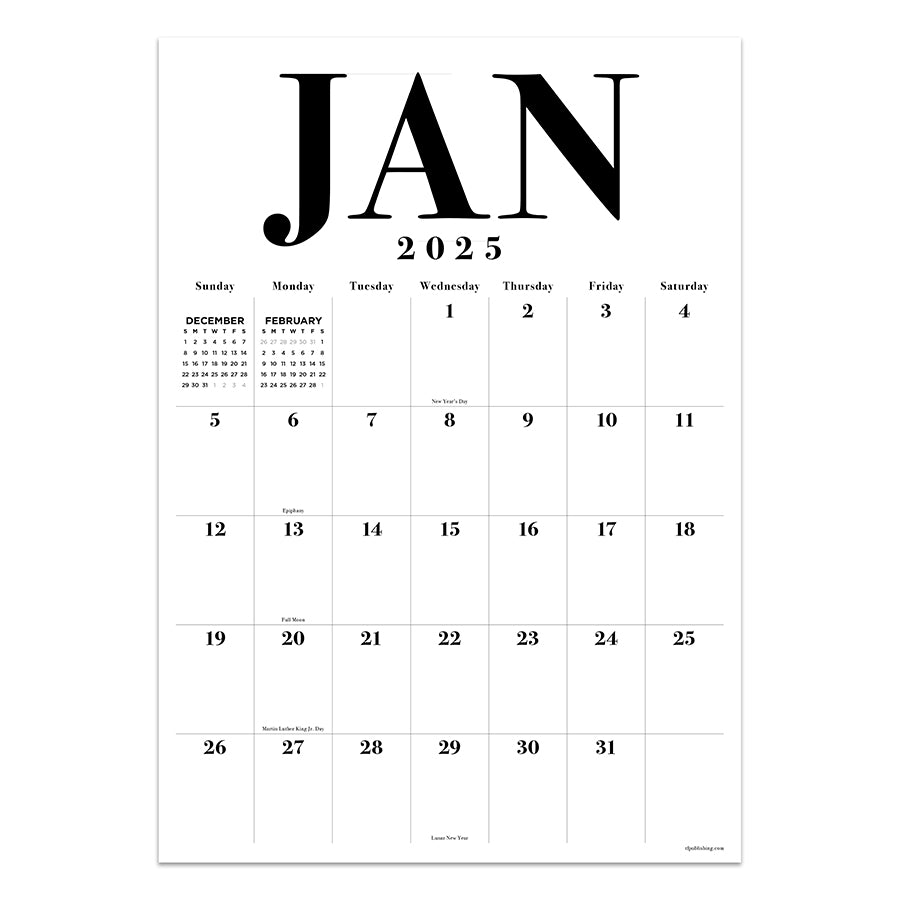 **FINAL SALE** 2025 Medium Art Poster Wall Calendar