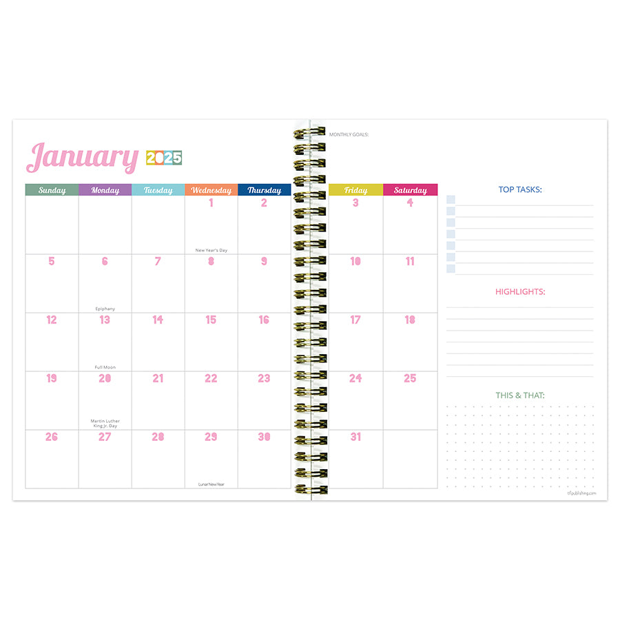 **FINAL SALE**  Malibu Stripes Medium Weekly Monthly Planner