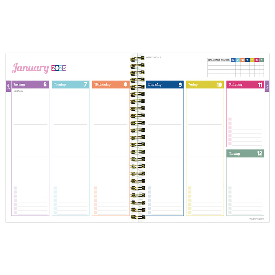 **FINAL SALE**  Malibu Stripes Medium Weekly Monthly Planner