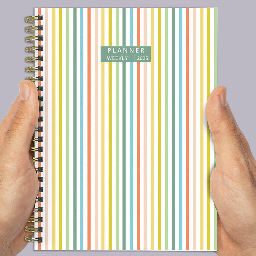 **FINAL SALE**  Malibu Stripes Medium Weekly Monthly Planner