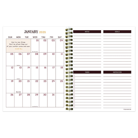 2025 Victorian Blooms Medium Weekly Monthly Planner TF Publishing