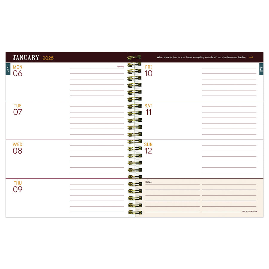 2025 Victorian Blooms Medium Weekly Monthly Planner TF Publishing