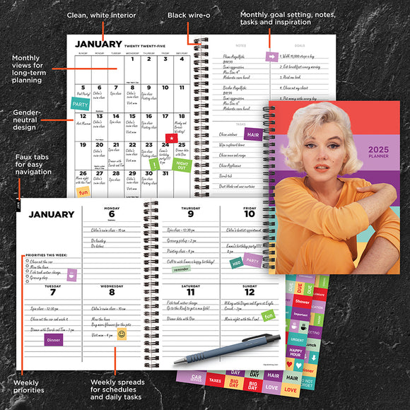 2025 Marilyn Monroe Medium Weekly Monthly Planner TF Publishing