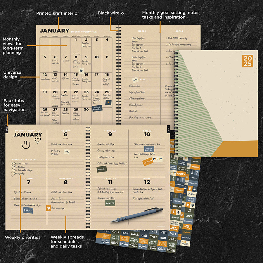 **FINAL SALE** 2025 Geometric Large Weekly Monthly Planner