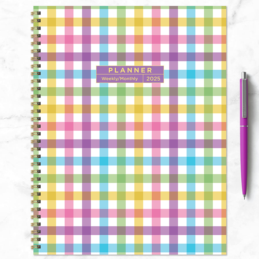 **FINAL SALE** 2025 Madras Plaid Large Weekly Monthly Planner