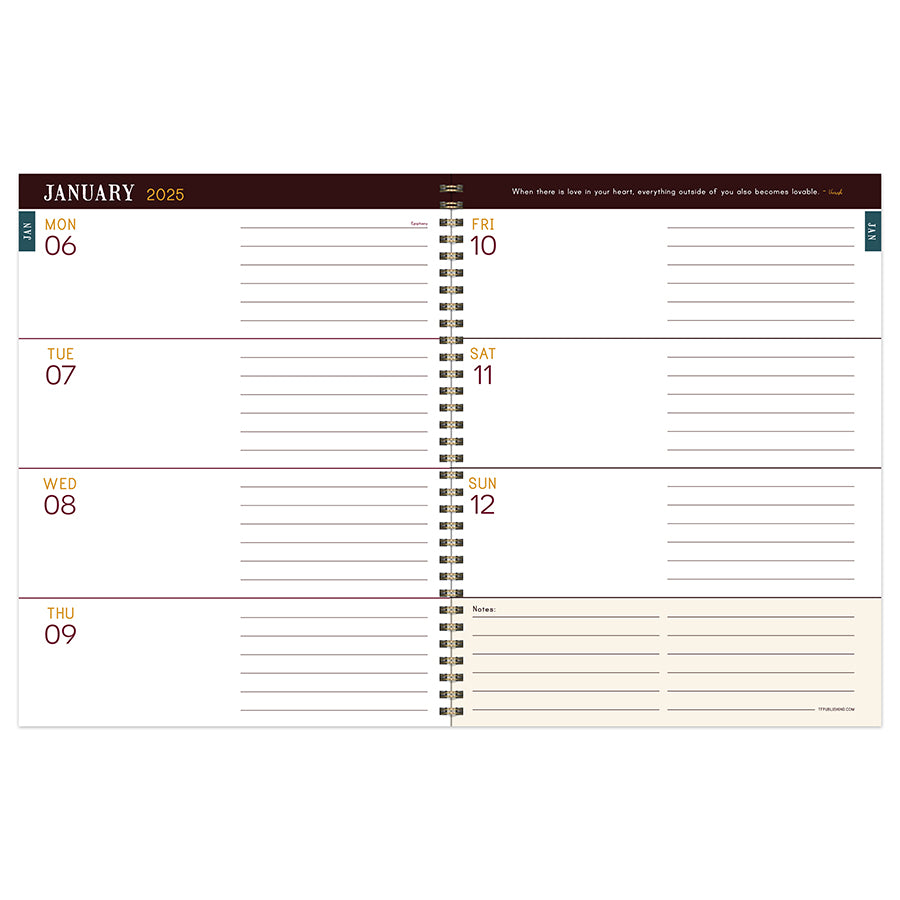 **FINAL SALE**  Baroque Marigold Large Weekly Monthly Planner