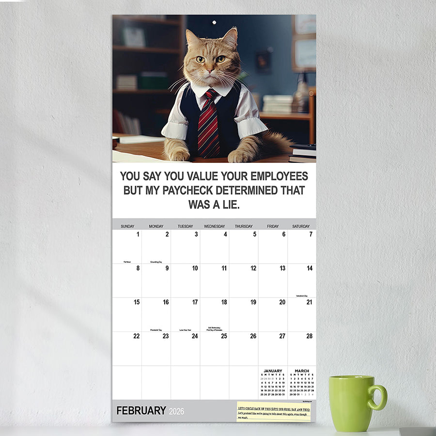 2026 Corporate Cats Wall Calendar
