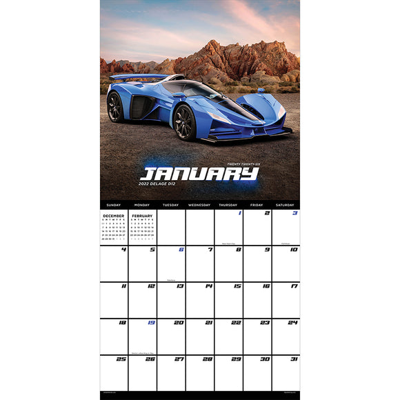 2026 Dream Cars Wall Calendar