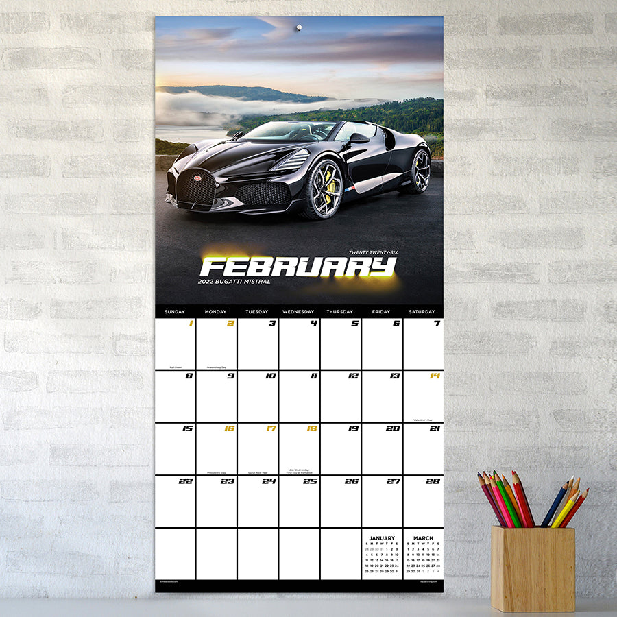 2026 Dream Cars Wall Calendar