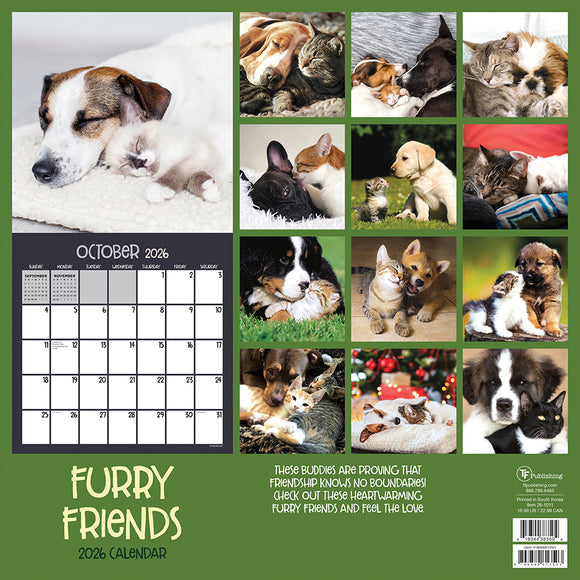 2026 Furry Friends Wall Calendar