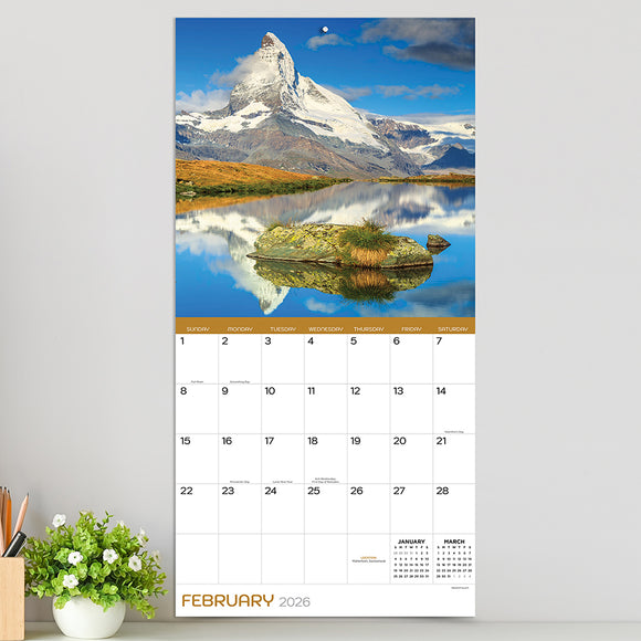 2026 Mountains Wall Calendar