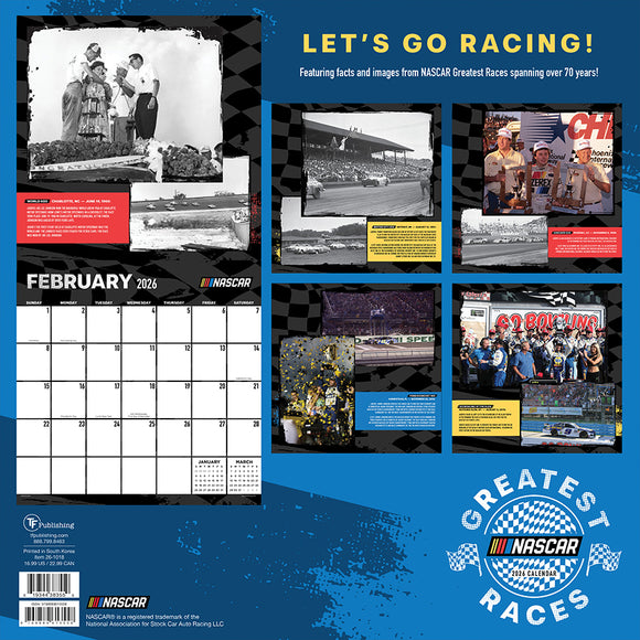 2026 Nascar Best Races Wall Calendar
