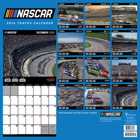 2026 Nascar Tracks Wall Calendar